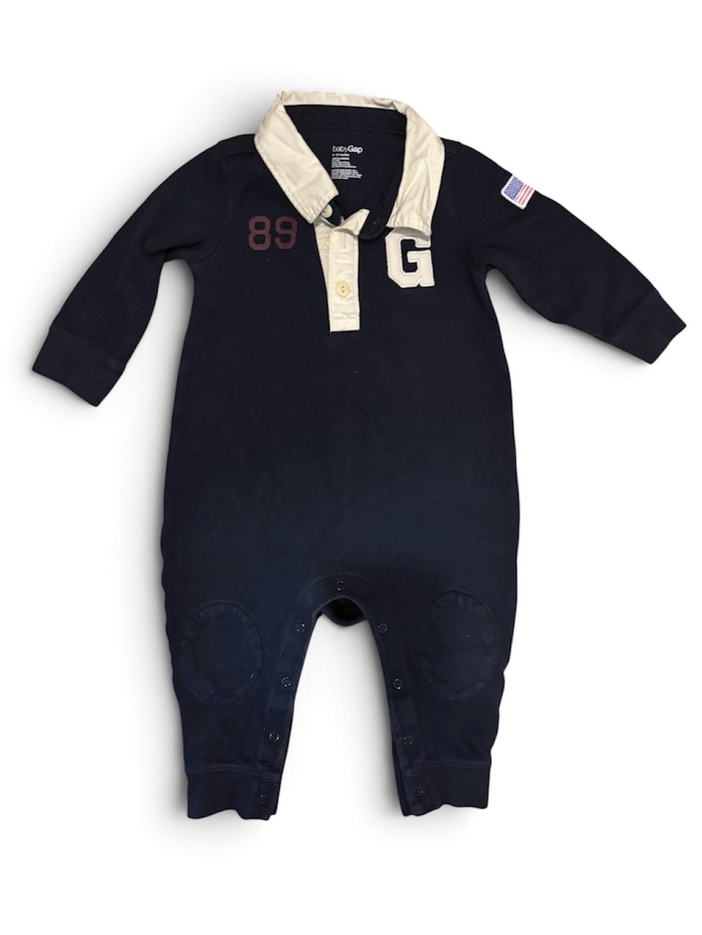 GAP Navy One-Piece with Cream Collar size 8-12 baby boy’s